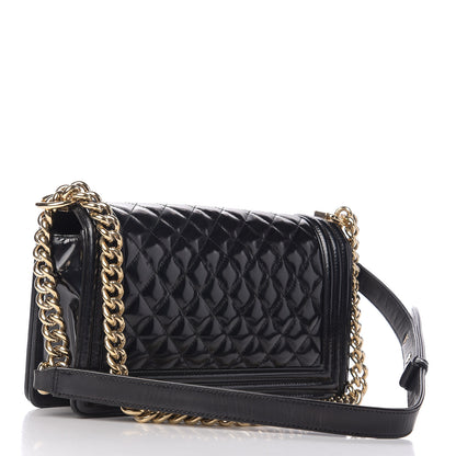 Chanel Glazed Calfskin Quilted New Medium Boy Flap Black 2 of 10