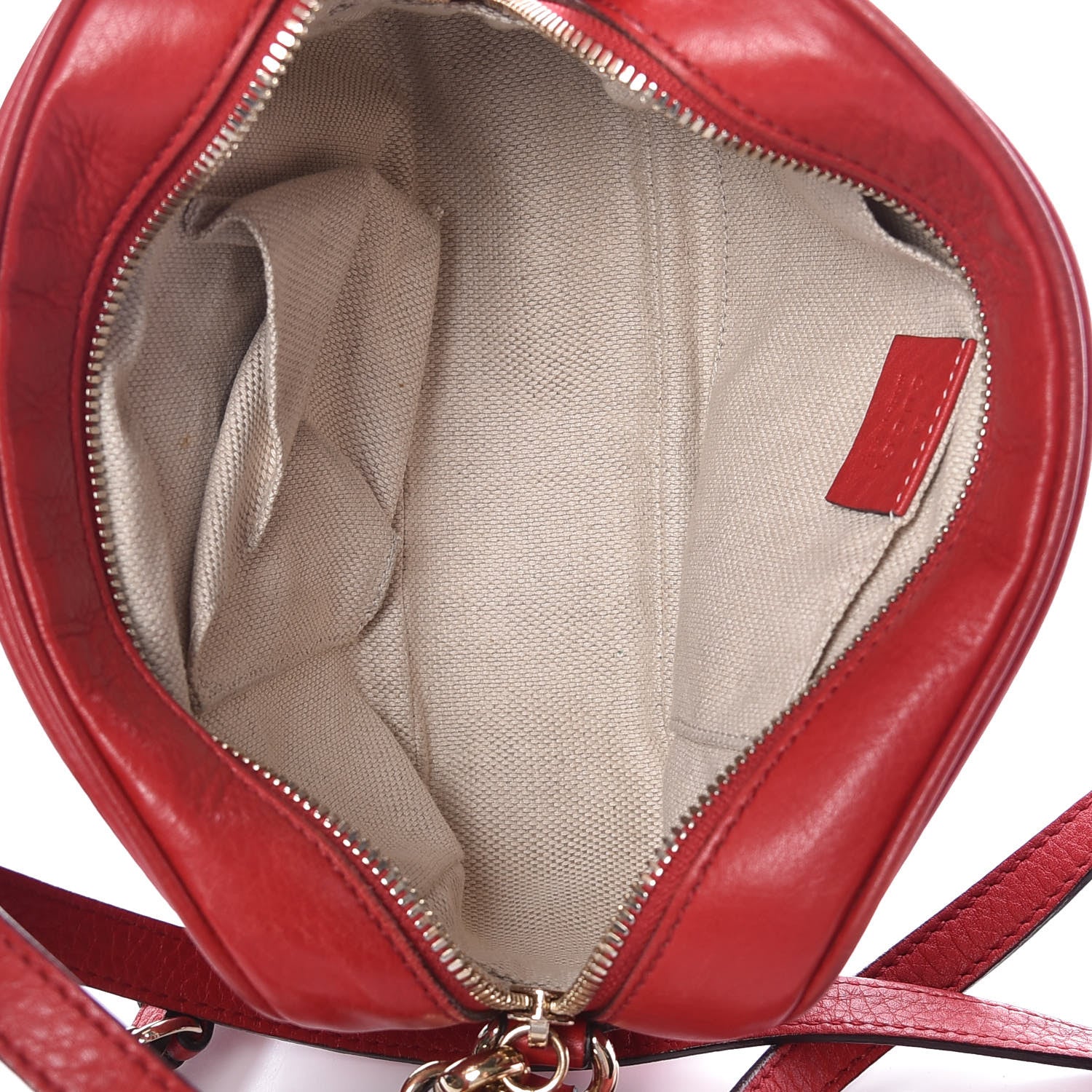 Gucci Pebbled Calfskin Small Soho Disco Bag Tabasco Red 5 of 18