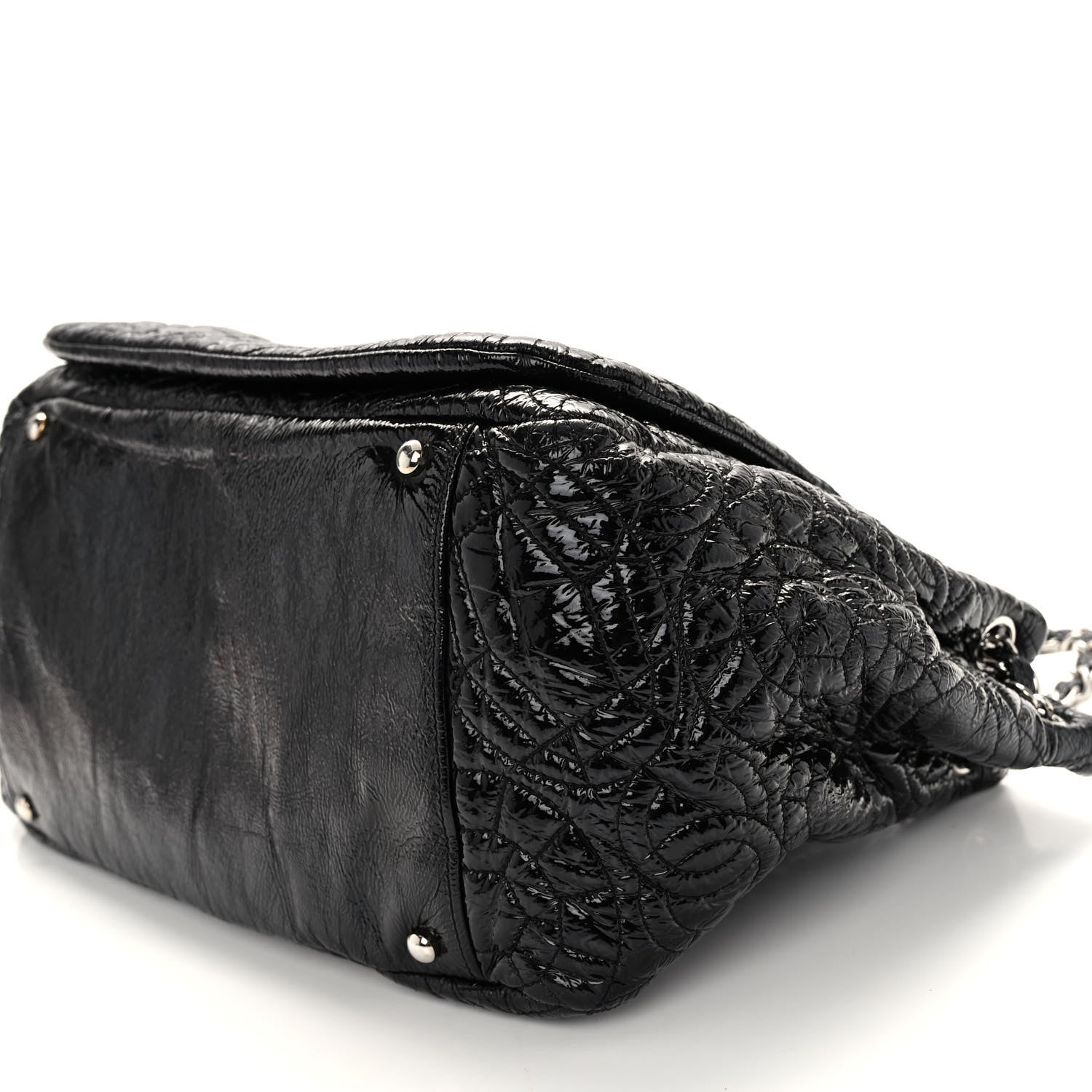 Chanel Vinyl Graphic Edge Accordion Flap Black 8 of 9