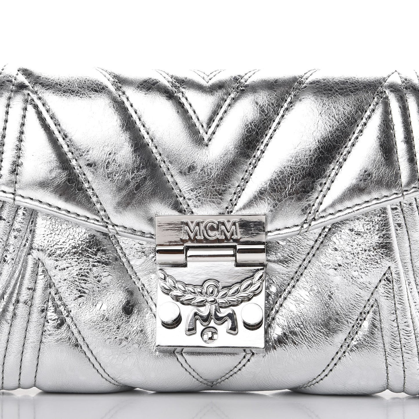 Metallic Calfskin Small Patricia Belt Bag Berlin Silver