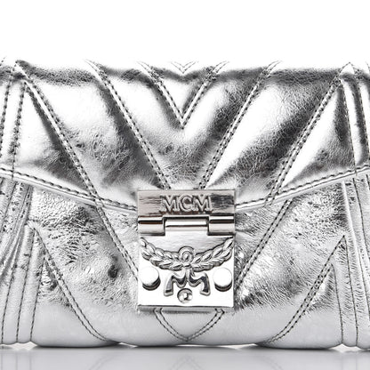 MCM Metallic Calfskin Small Patricia Belt Bag Berlin Silver 11 of 11