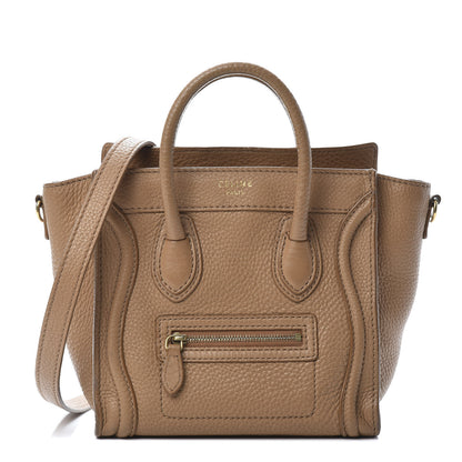 Celine Drummed Calfskin Nano Luggage Camel 1 of 13