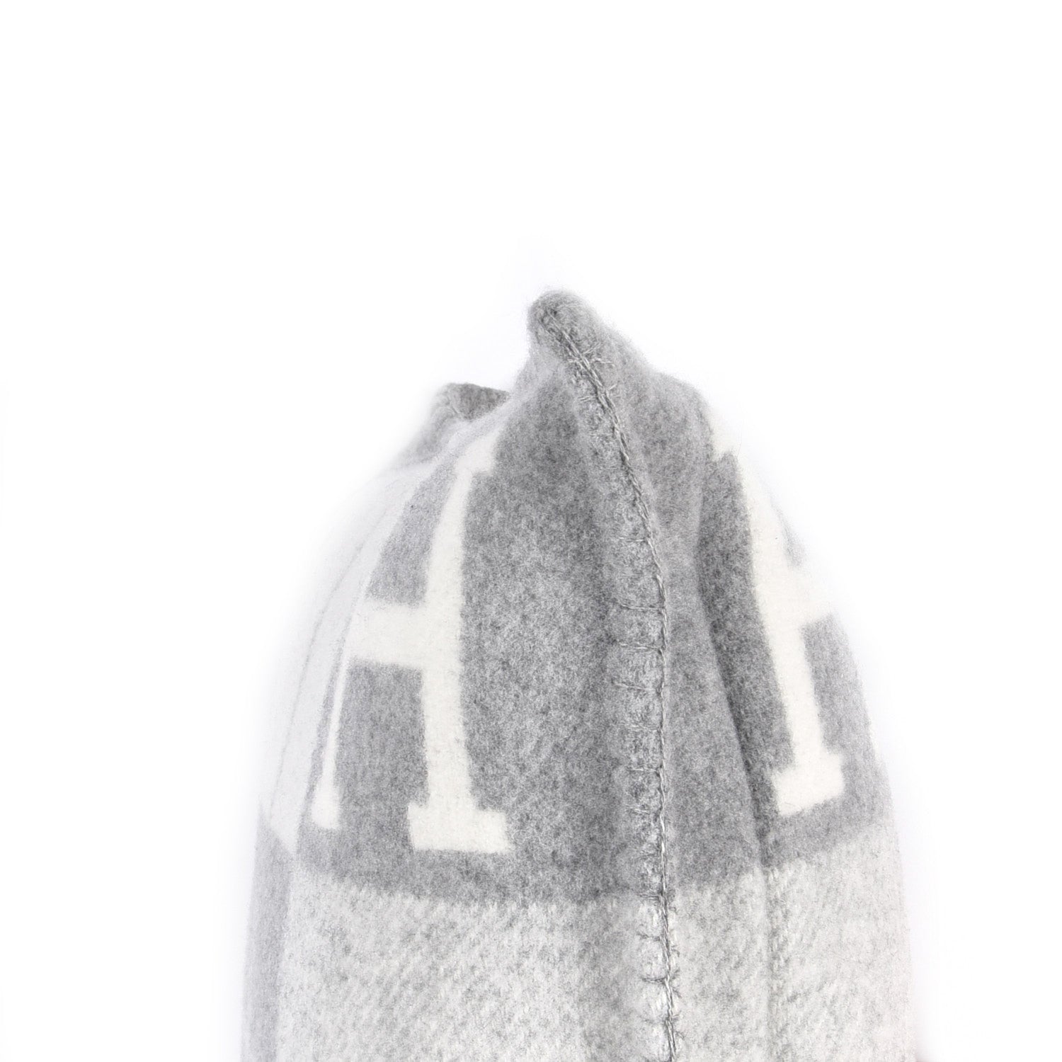 Hermes Wool Cashmere Avalon III Pillow PM Ecru Gris Clair 4 of 4