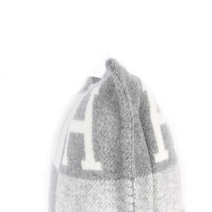 Hermes Wool Cashmere Avalon III Pillow PM Ecru Gris Clair 4 of 4