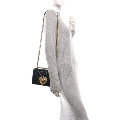 Dolce & Gabbana Calfskin Medium Devotion Crossbody Bag Black 2 of 10