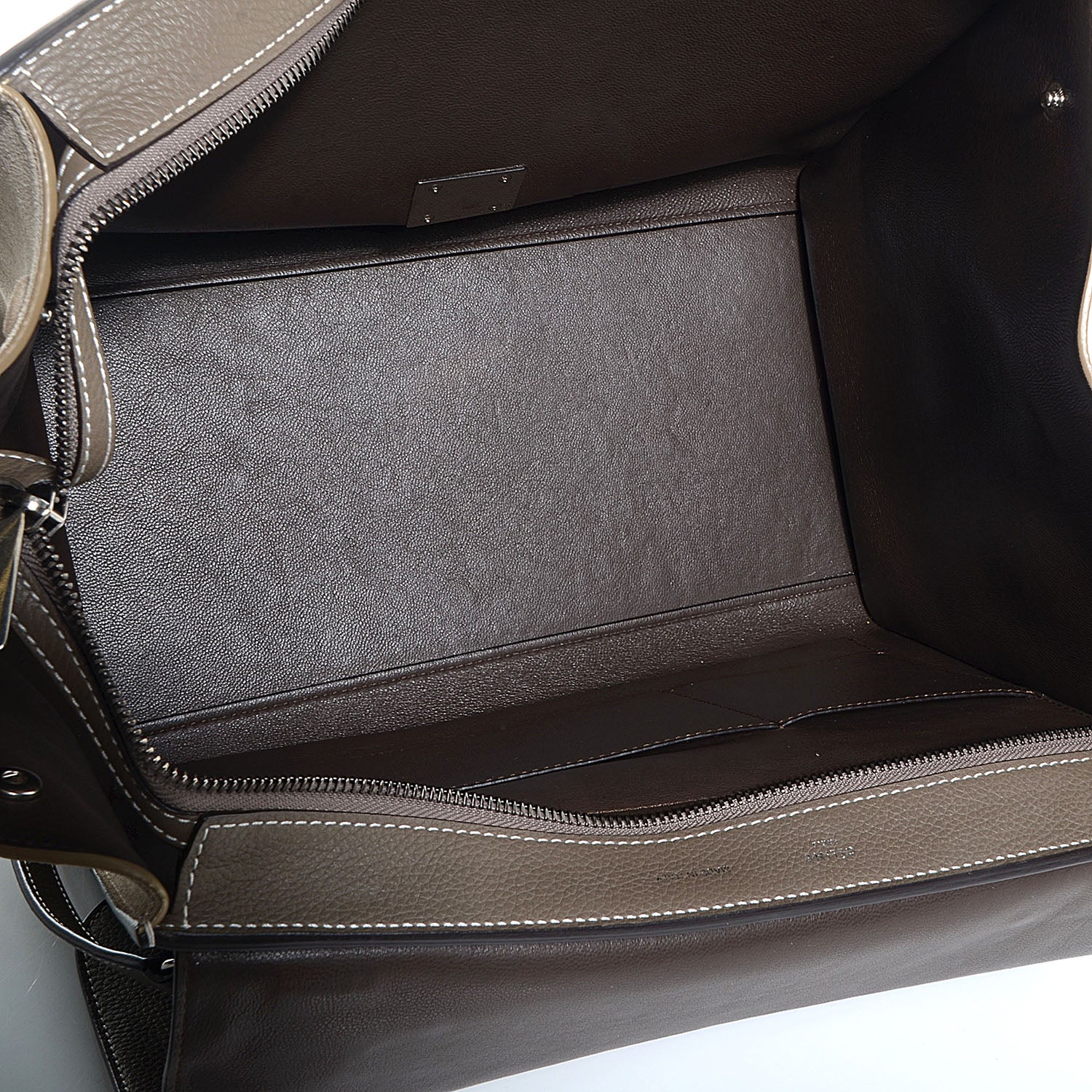 Celine Drummed Calfskin Suede Medium Trapeze Souris 5 of 10