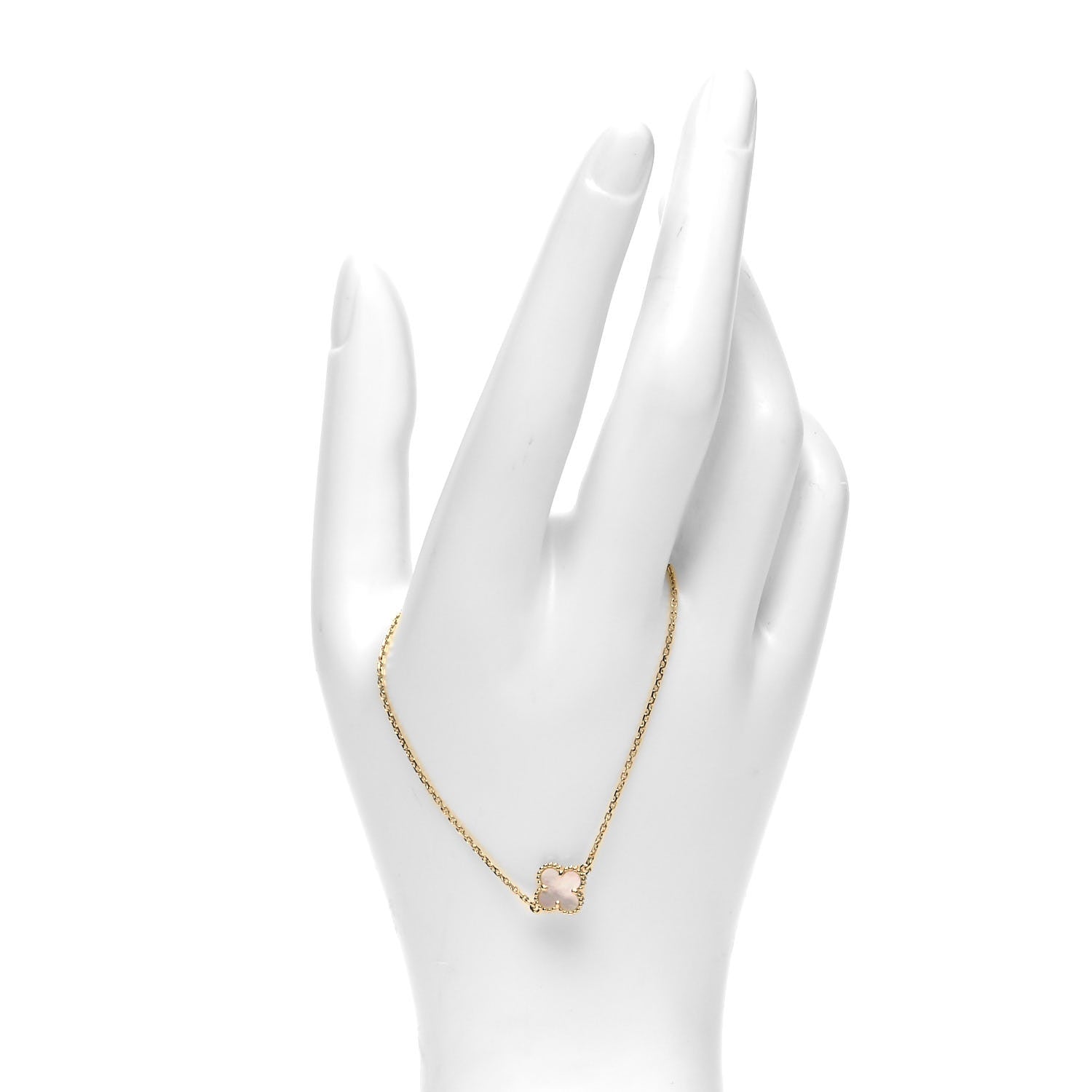 Van Cleef & Arpels 18K Yellow Gold Mother of Pearl Sweet Alhambra Bracelet 2 of 5