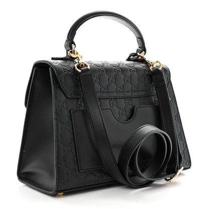 Gucci Guccissima Signature Small Padlock Top Handle Bag Black 3 of 11