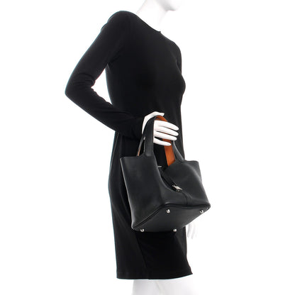 Hermes Taurillon Clemence Picotin Lock 22 MM Black Gold 2 of 10