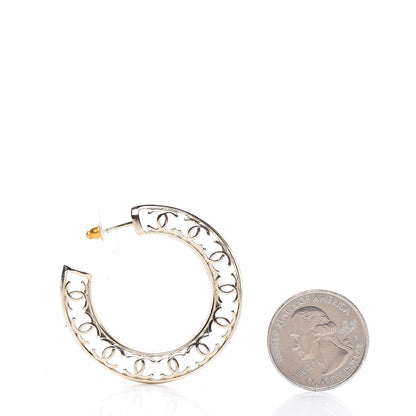 Chanel CC Hoop Earrings Gold 2 of 5