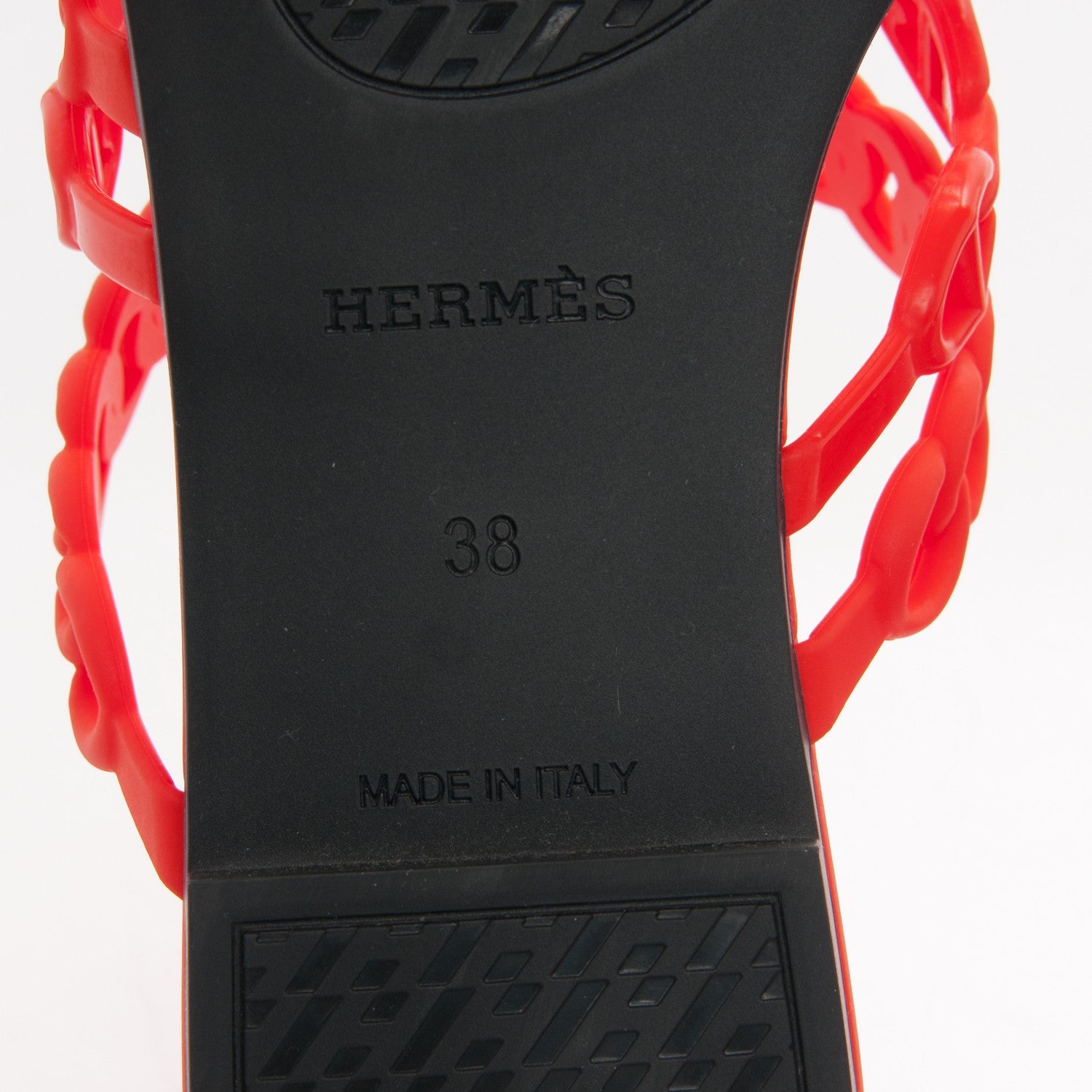 Hermes Rubber Chaine d'Ancre Nude Sandals 38 Pavot 6 of 7