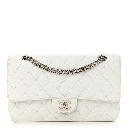 Chanel Caviar Quilted Medium Double Flap Bijoux Chain White 1 of 26