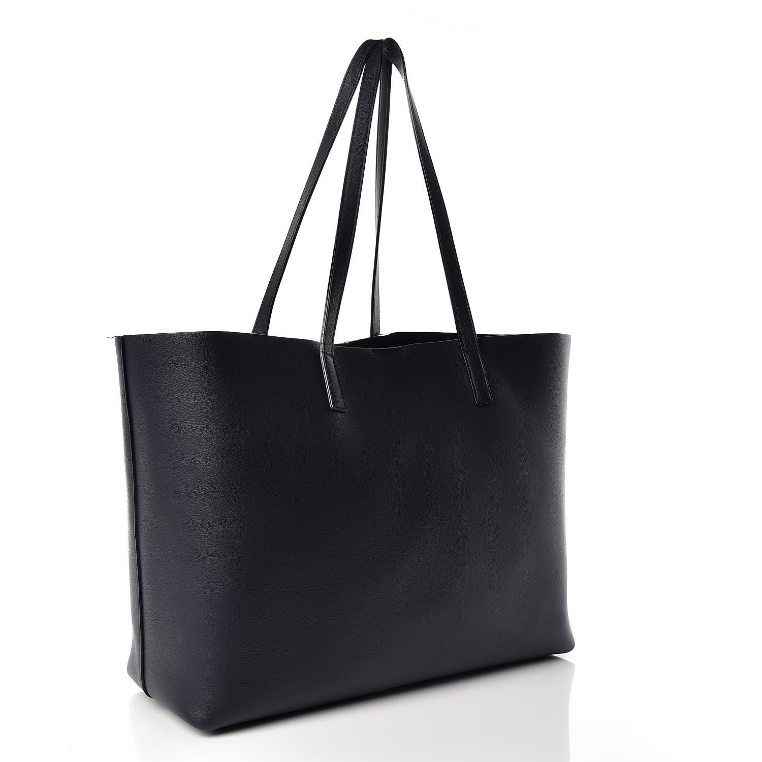 Saint Laurent Calfskin Large Shopping Tote Deep Marine 3 of 13