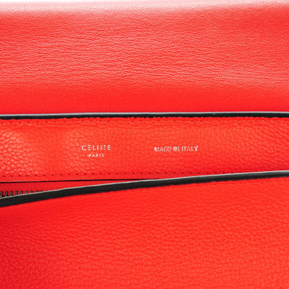 Celine Drummed Calfskin Suede Medium Trapeze Vermillion 6 of 8