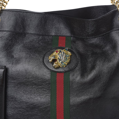 Gucci Calfskin Large Rajah Chain Tote Black 9 of 9