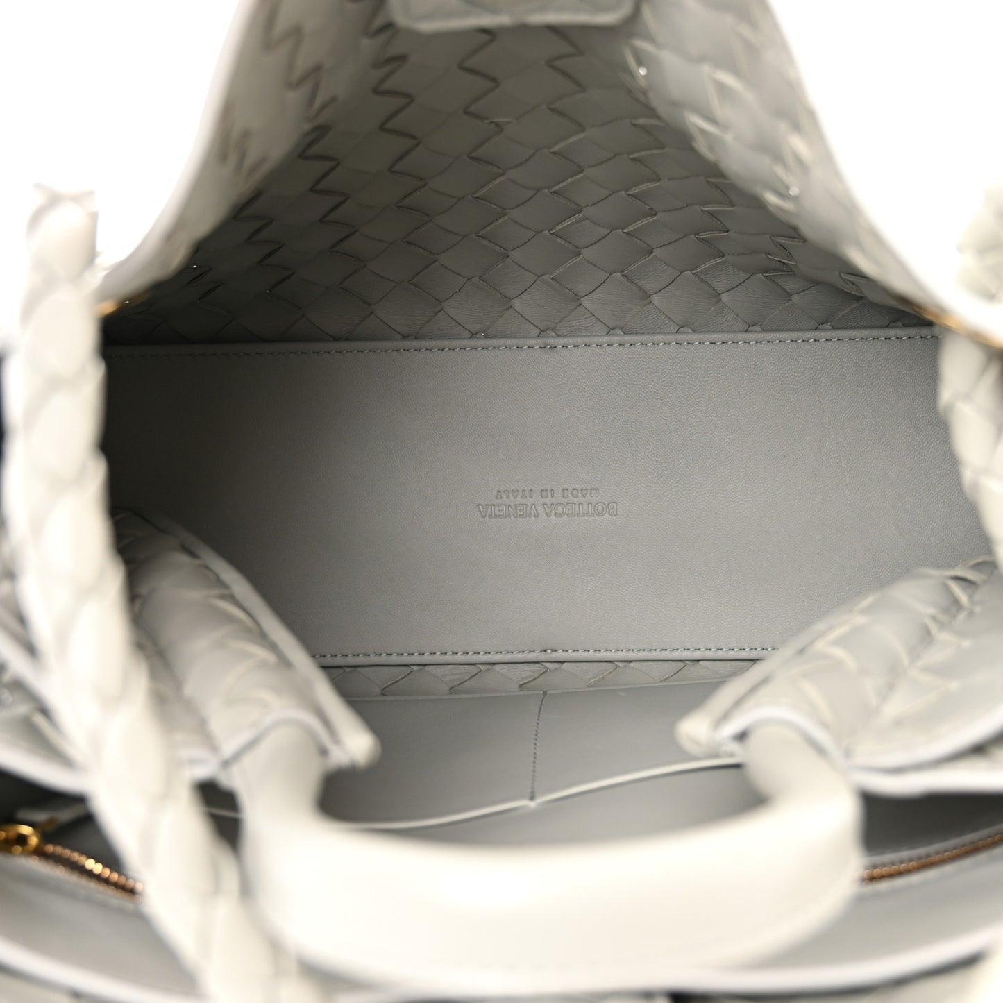 Nappa Intrecciato Medium Andiamo Shoulder Bag Agate Grey
