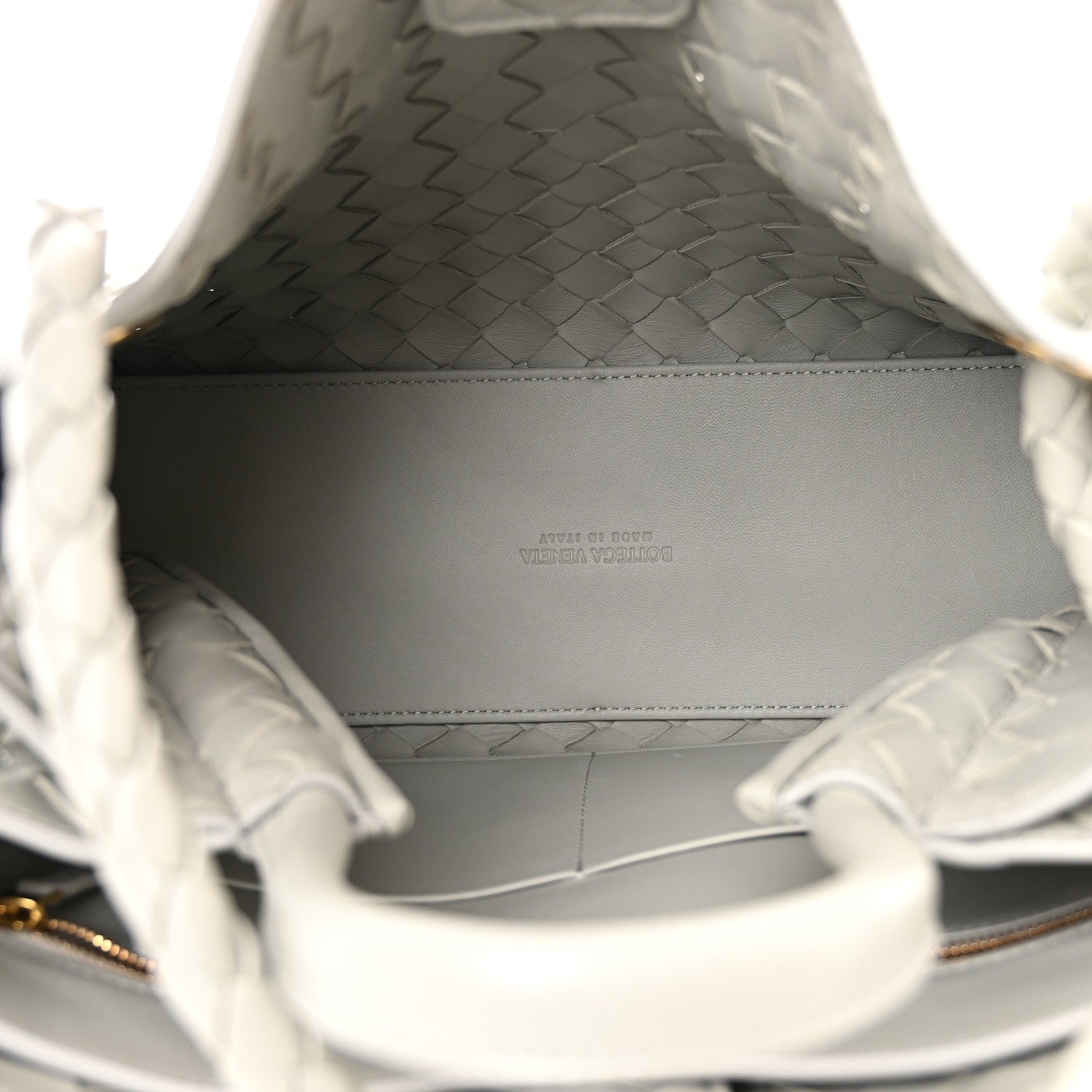 Bottega Veneta Nappa Intrecciato Medium Andiamo Shoulder Bag Agate Grey 7 of 10
