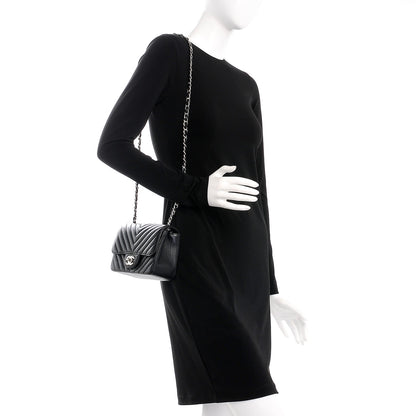 Chanel Lambskin Chevron Quilted Mini Square Flap Black 2 of 8