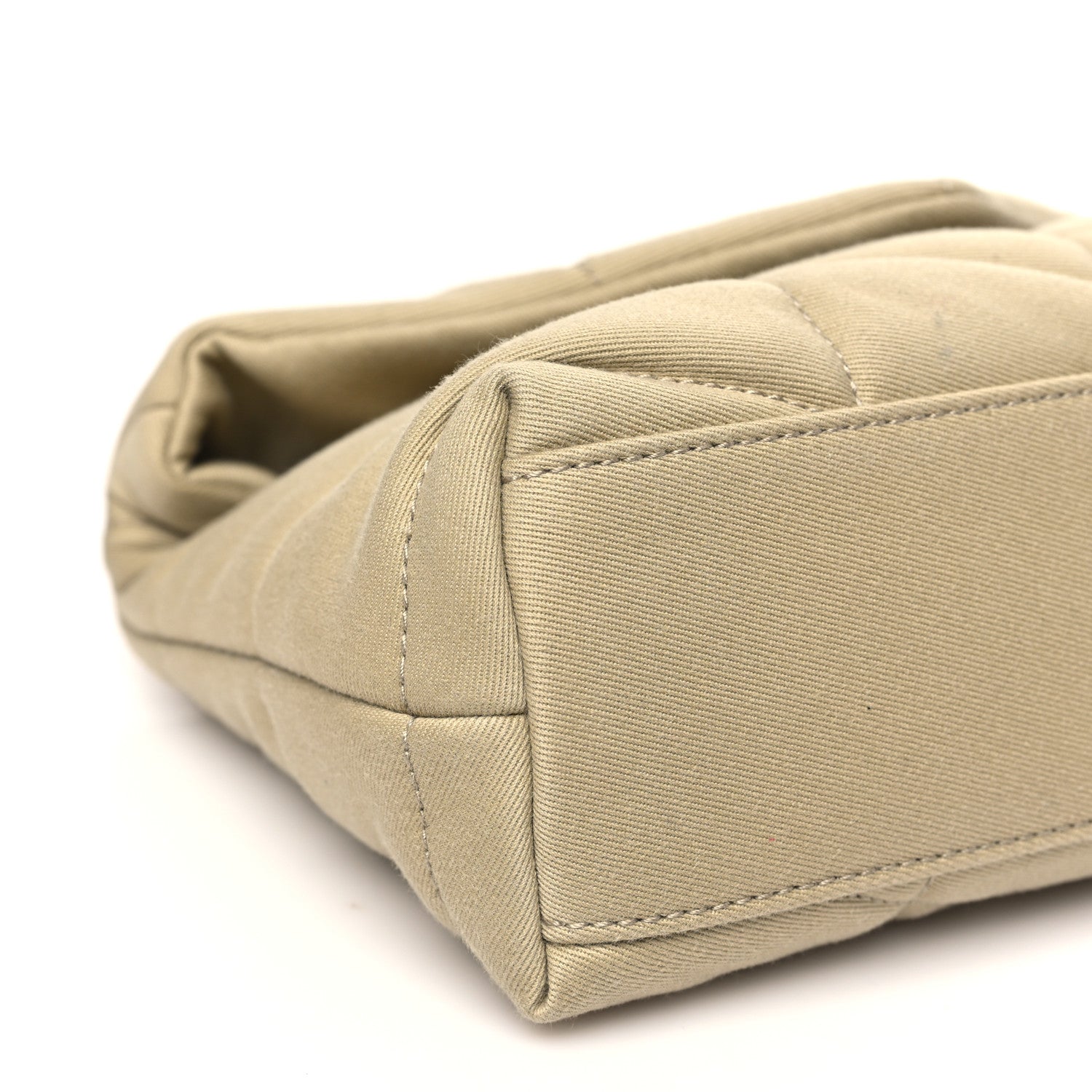 Saint Laurent Canvas Quilted Toy Loulou Puffer Monogram Chain Satchel Cool Beige 9 of 10