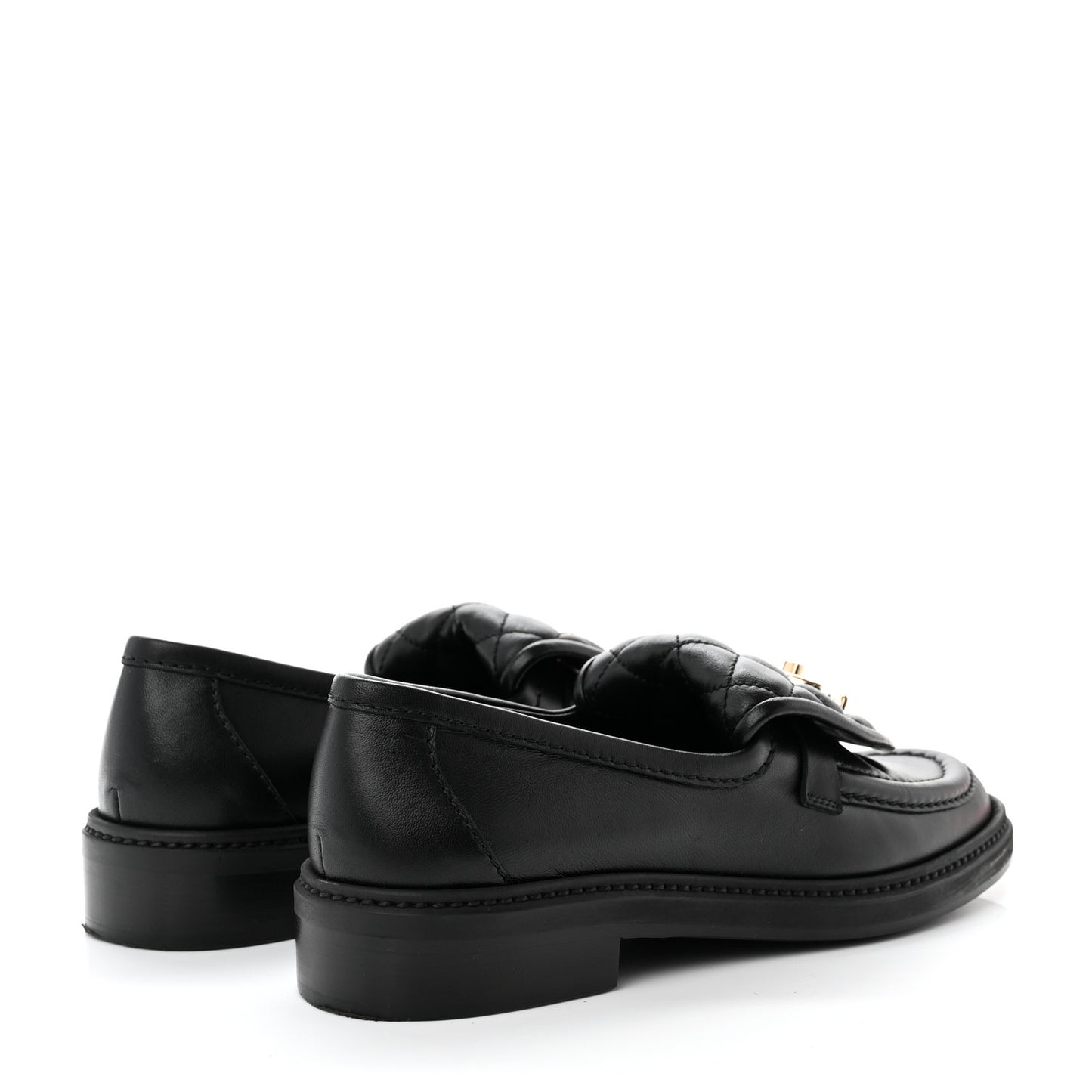 Lambskin Quilted CC Turnlock Loafers 36 Black