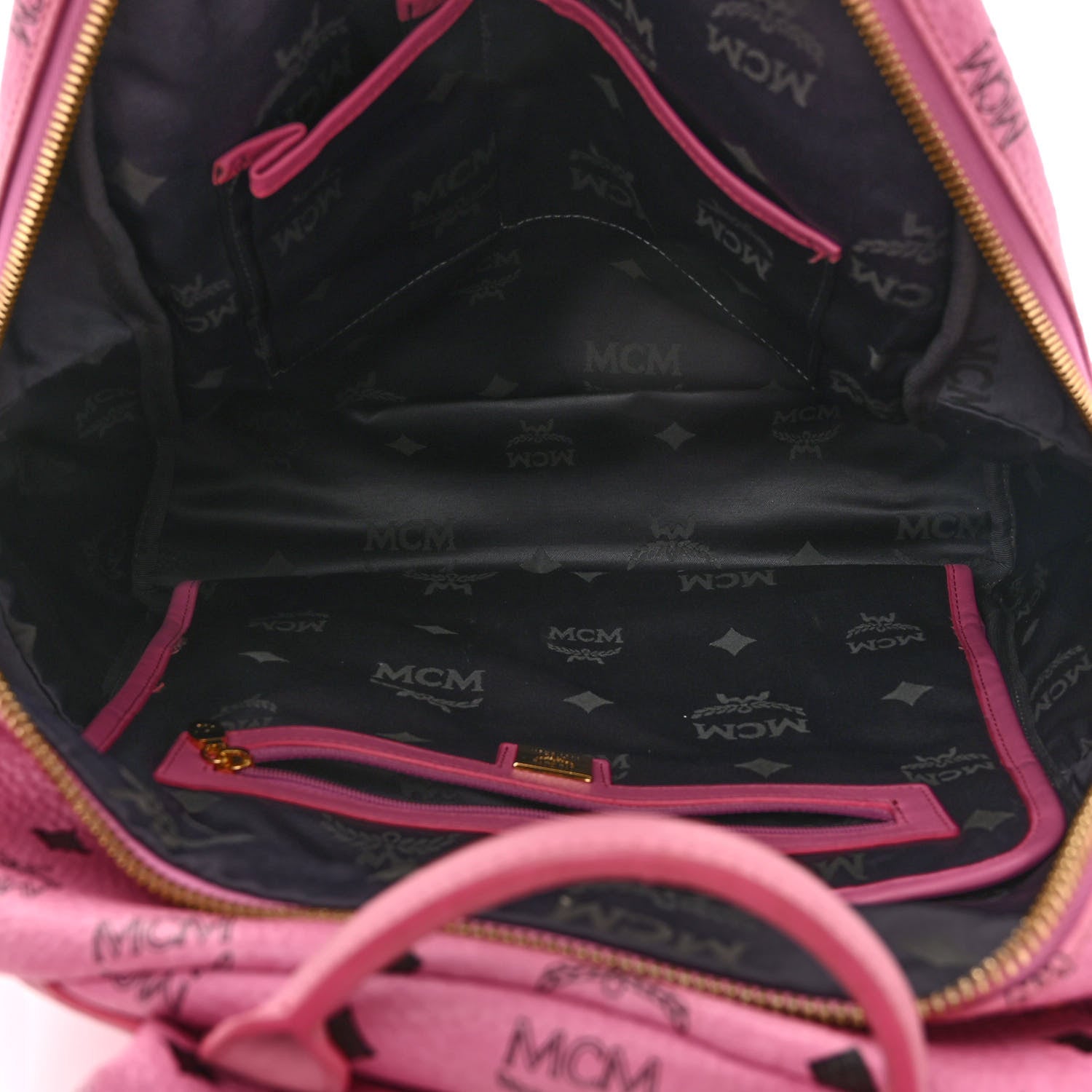 MCM Visetos Studded Medium Stark M Backpack Pink 5 of 11