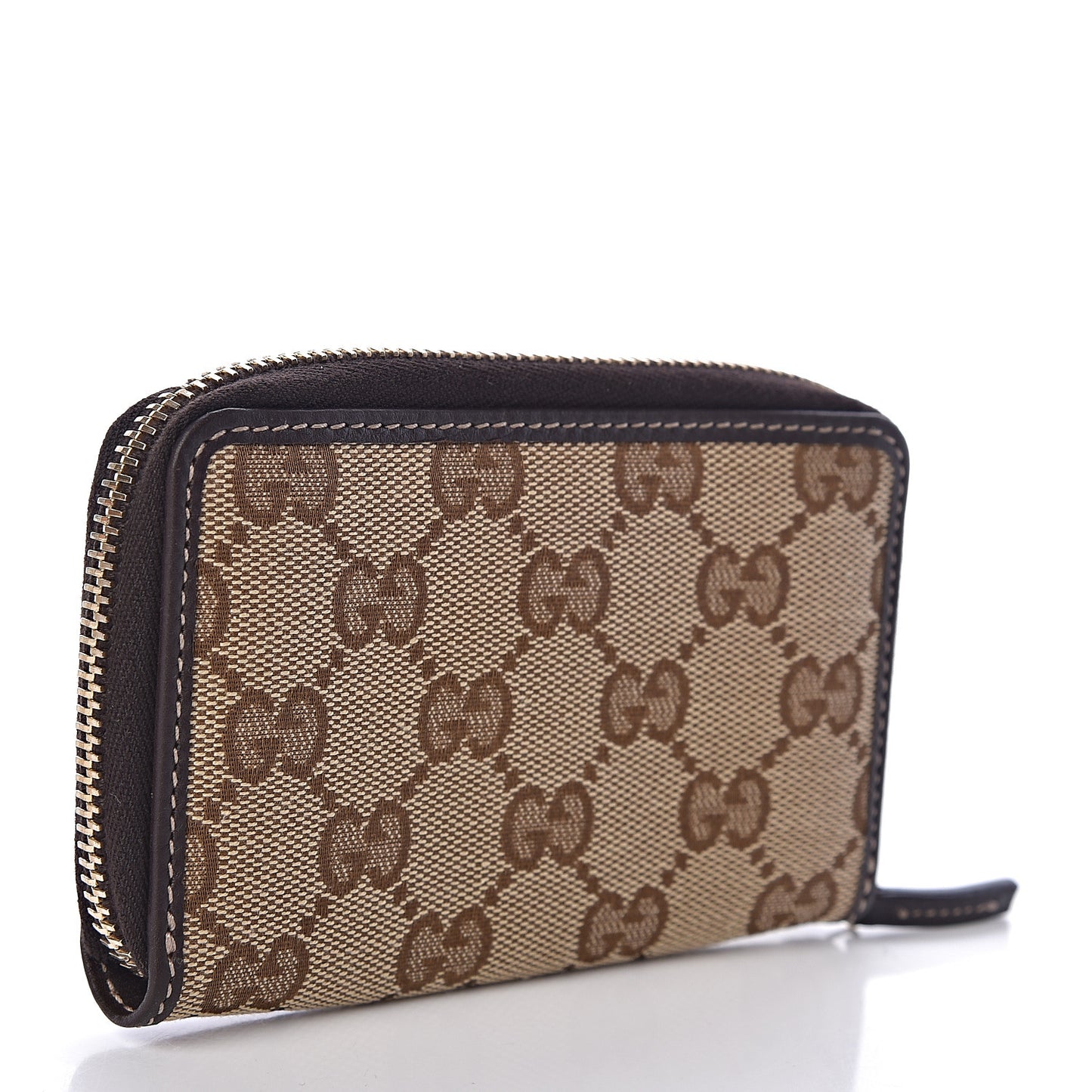 Monogram Zip Around Card Case Brown
