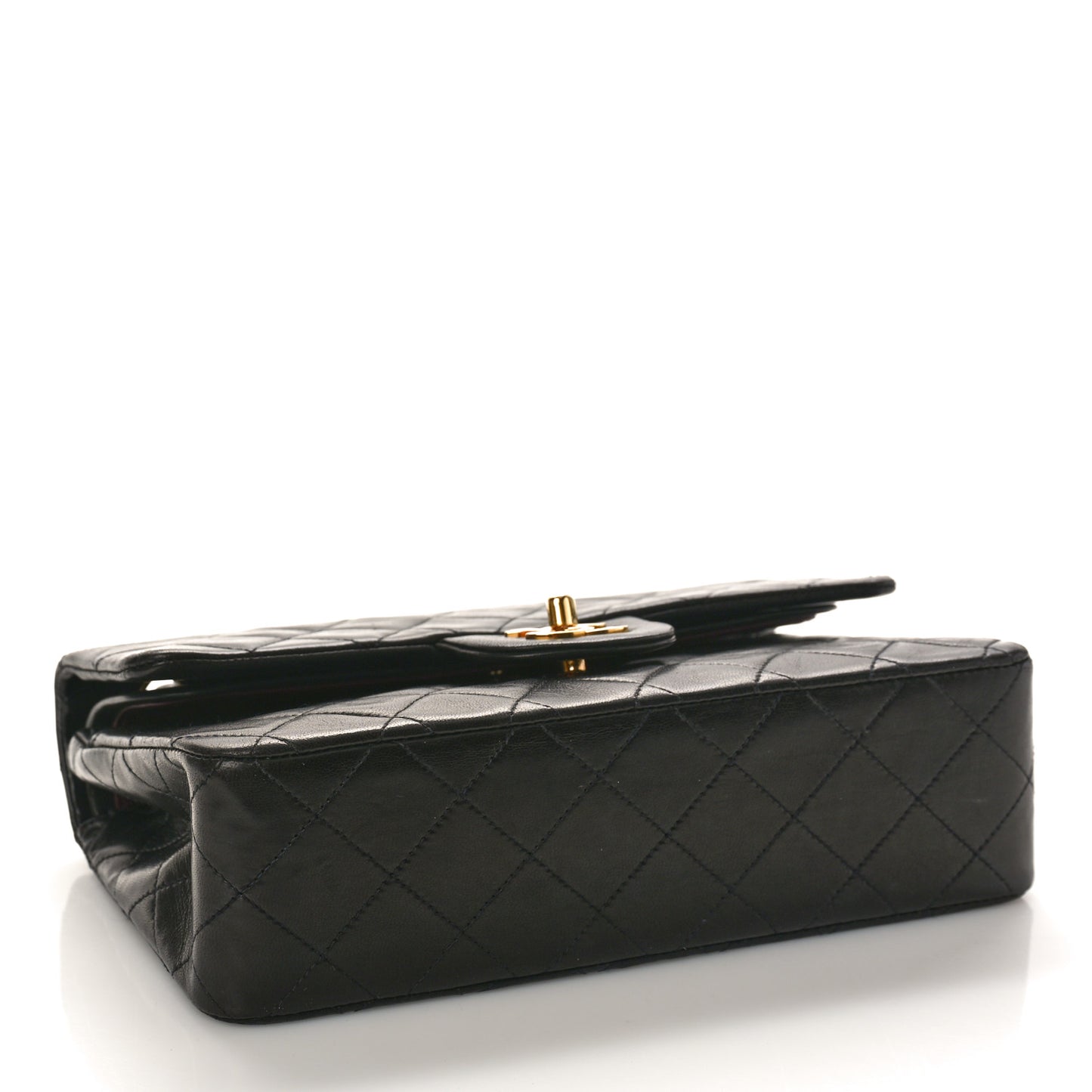 Lambskin Quilted Small Double Flap Black