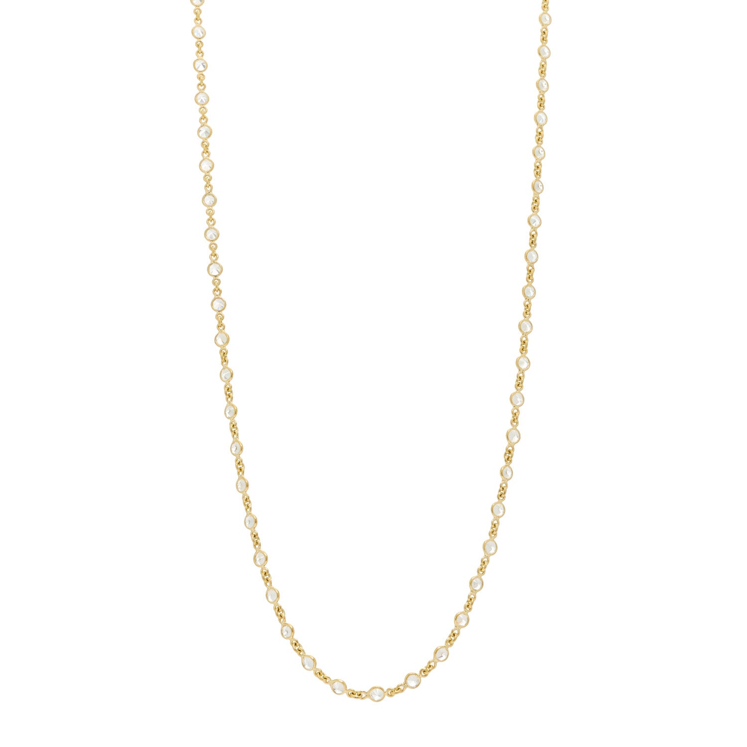 Temple St. Clair 18K Yellow Gold Diamond White Sapphire Chain Necklace 1 of 5