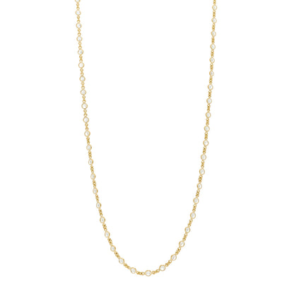 Temple St. Clair 18K Yellow Gold Diamond White Sapphire Chain Necklace 1 of 5