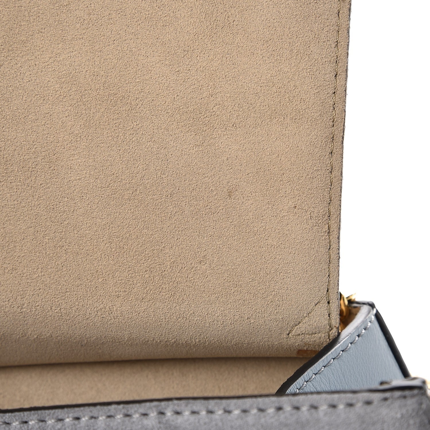 Chloe Suede Smooth Calfskin Drew Shoulder Bag Fresh Blue 7 of 9