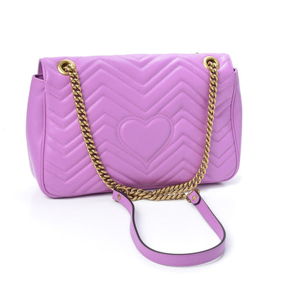 Gucci Calfskin Matelasse Medium GG Marmont Shoulder Bag Candy Mousse 4 of 18