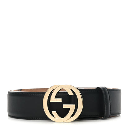 Gucci Calfskin Interlocking G 37mm Belt 95 38 Black 1 of 6