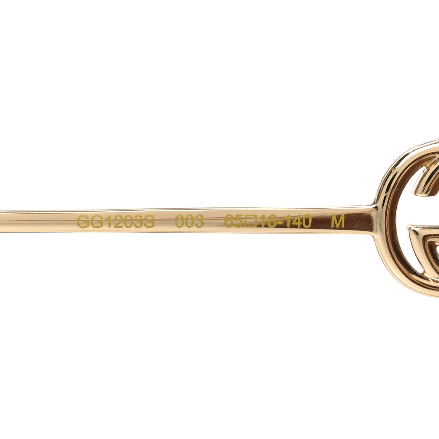 Gucci Metal Round Chain Sunglasses GG1203S Gold 6 of 7