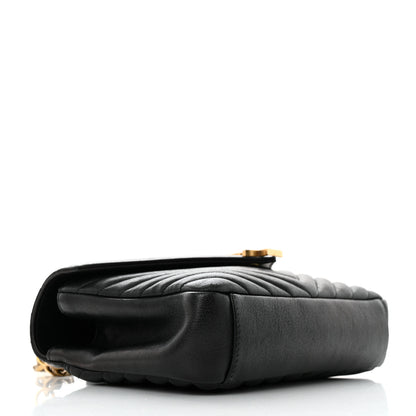 Saint Laurent Sheepskin Matelasse Chevron Monogram Medium College Bag Black 4 of 12