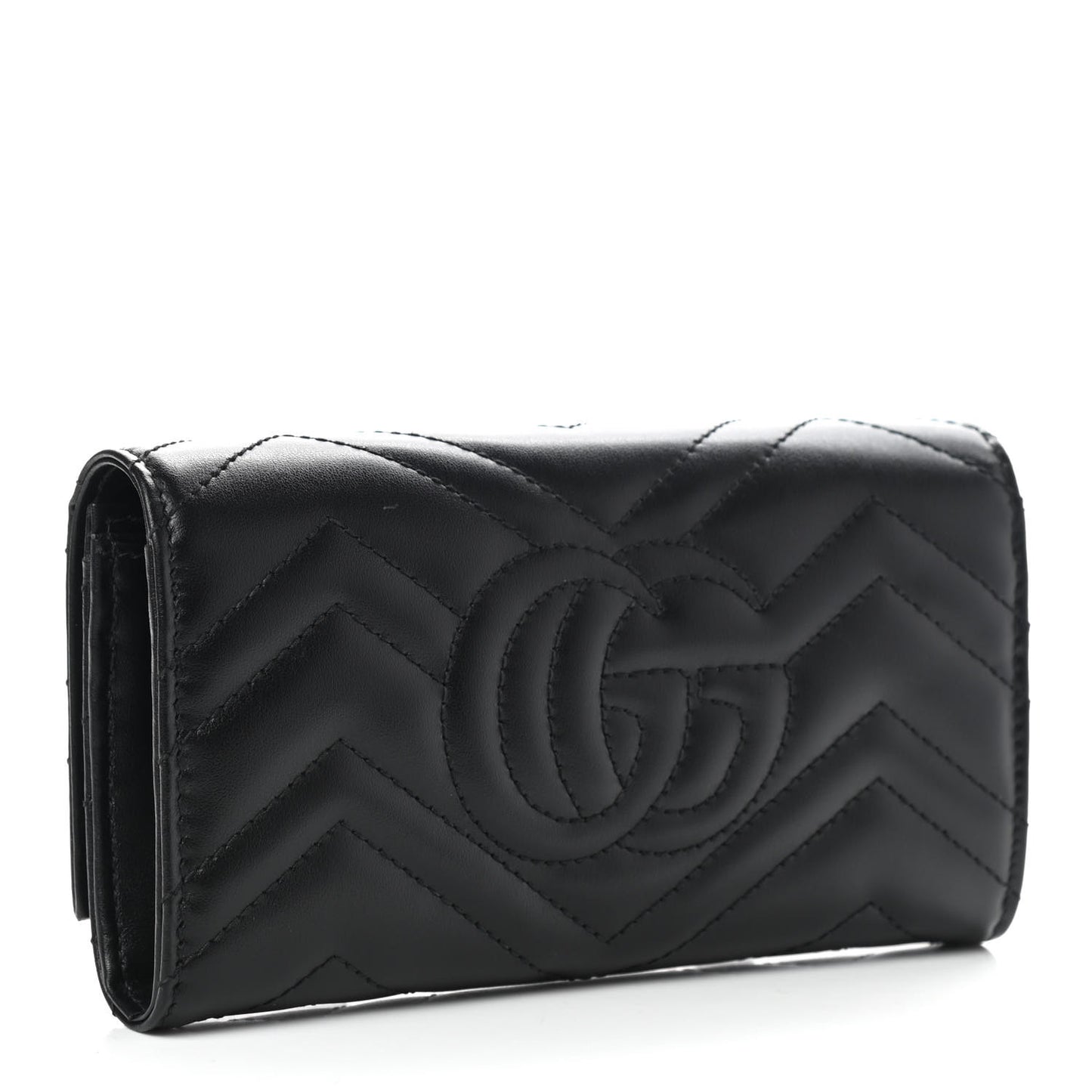 Calfskin Matelasse GG Marmont Continental Wallet Black