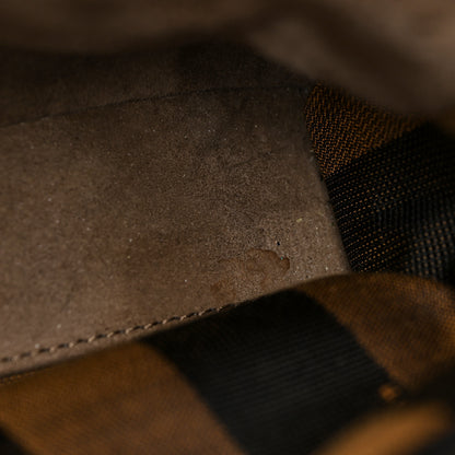 Fendi Vitello Morgan Fabric Jacquard Pequin Medium Peekaboo Iconic Satchel Black Tobacco 18 of 27