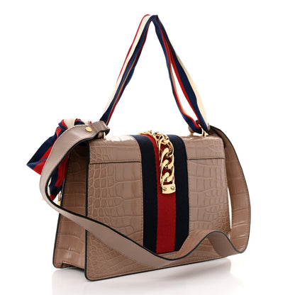 Gucci Alligator Small Sylvie Shoulder Bag Beige 3 of 10