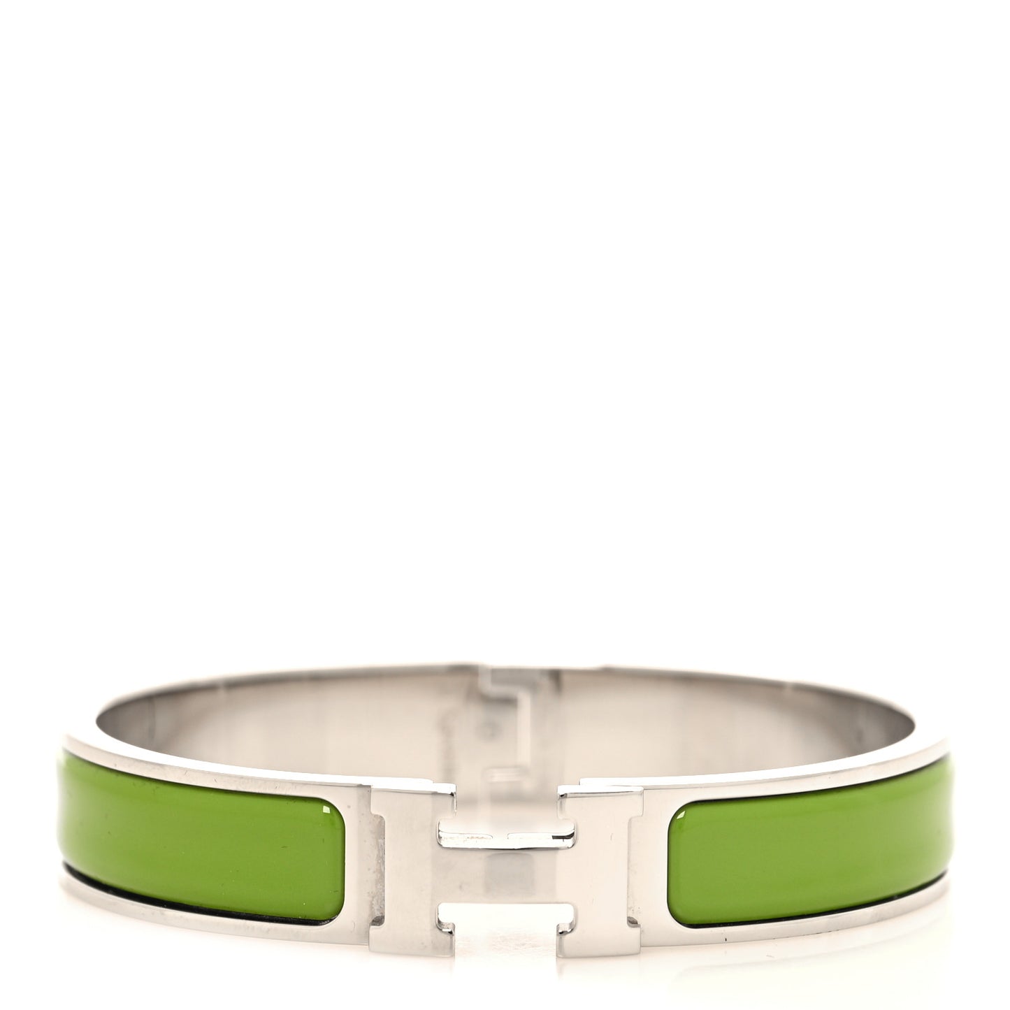 Enamel Narrow Clic Clac H Bracelet PM Vert Prairie