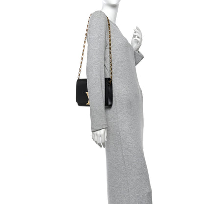 Louis Vuitton Calfskin Chain Louise MM Black 2 of 14