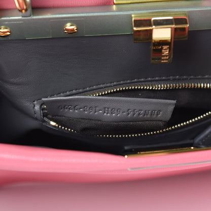 Fendi Nappa Colorblock Mini Peekaboo Iconic Satchel Rosa Fluo Oxigen Slate 7 of 9