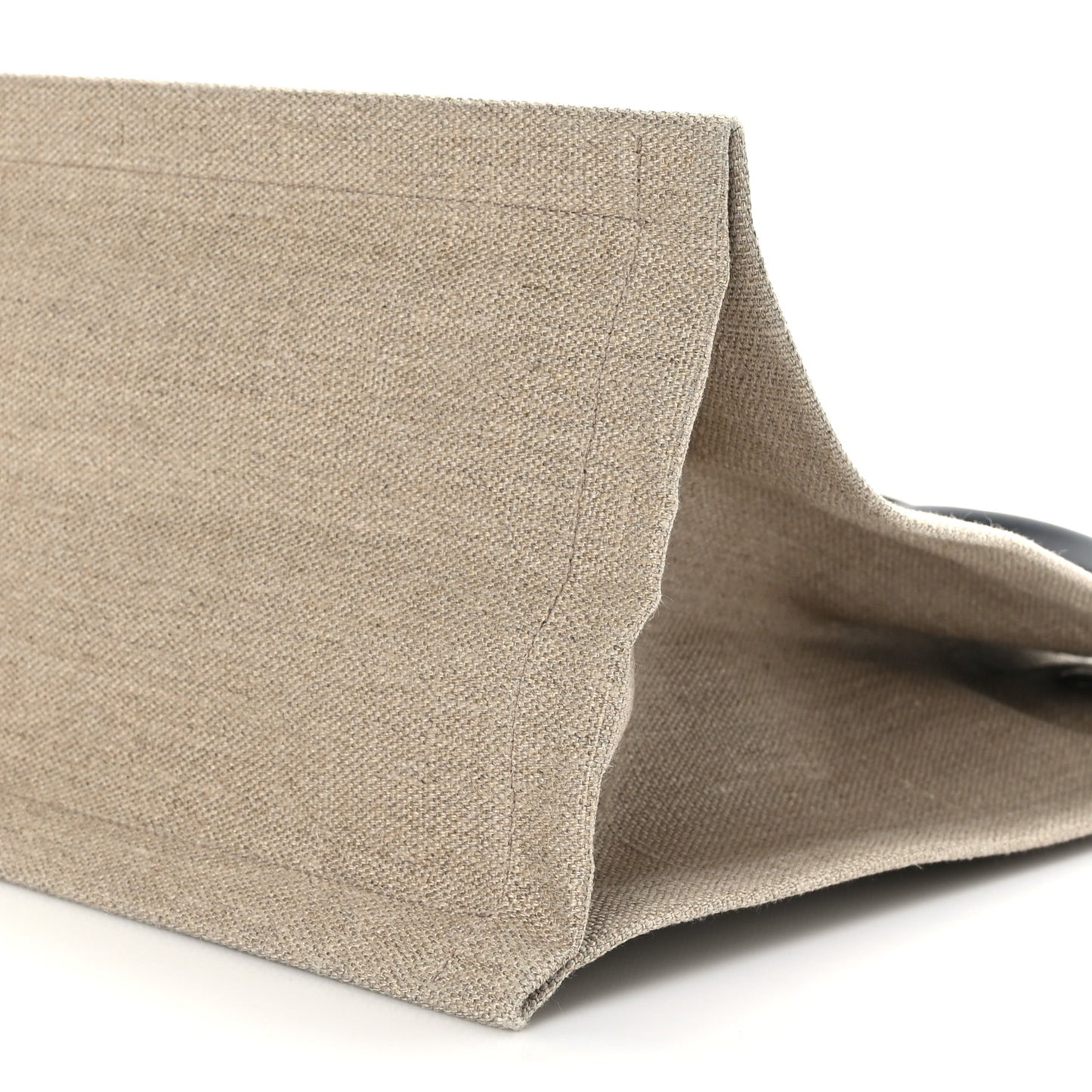 Linen Calfskin Small Rive Gauche Tote Greggio Natural