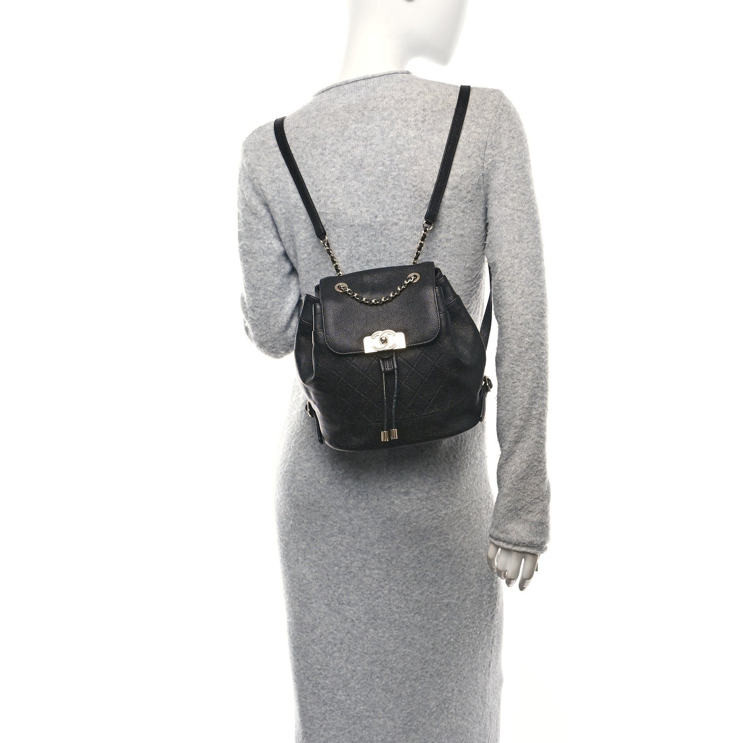 Caviar Quilted Backpack Black