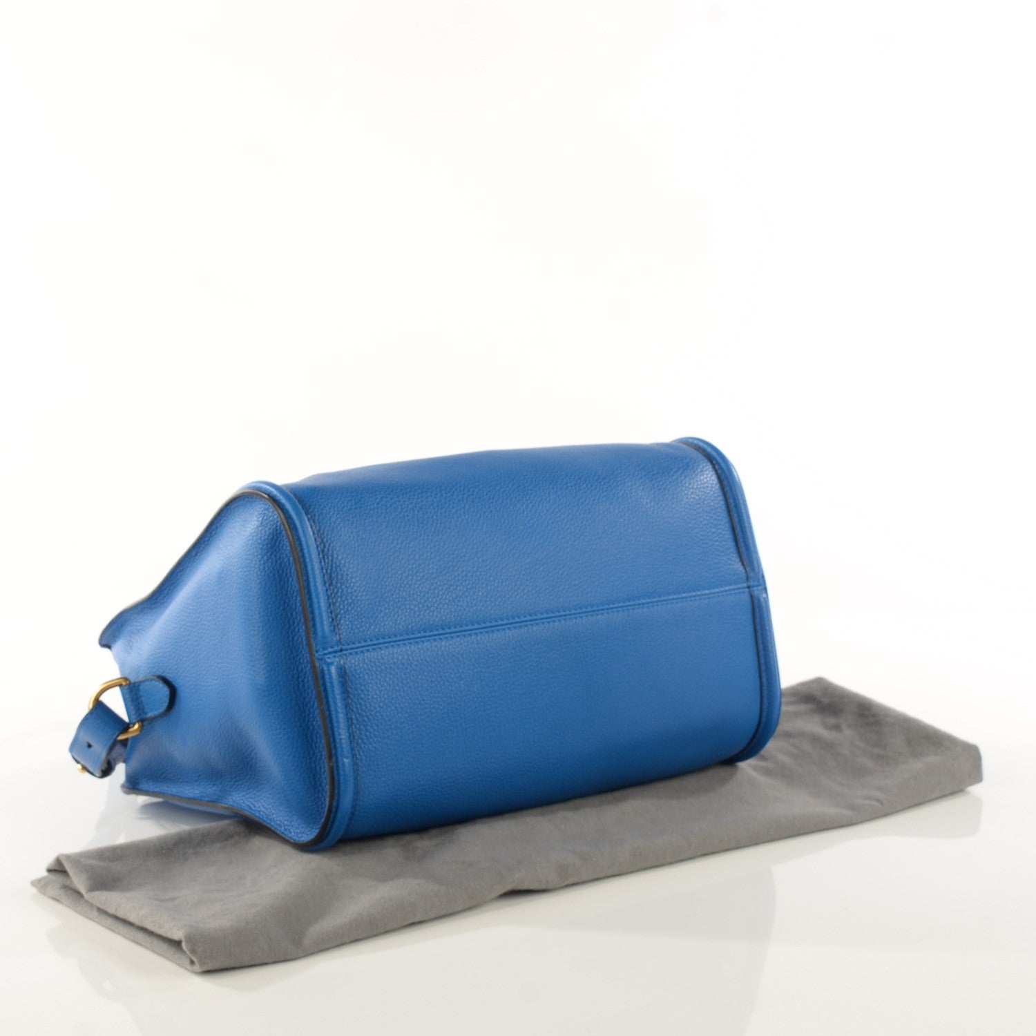 Alexander McQueen Pebbled Calfskin Small Skull Padlock Zip Around Tote Blue 4 of 9