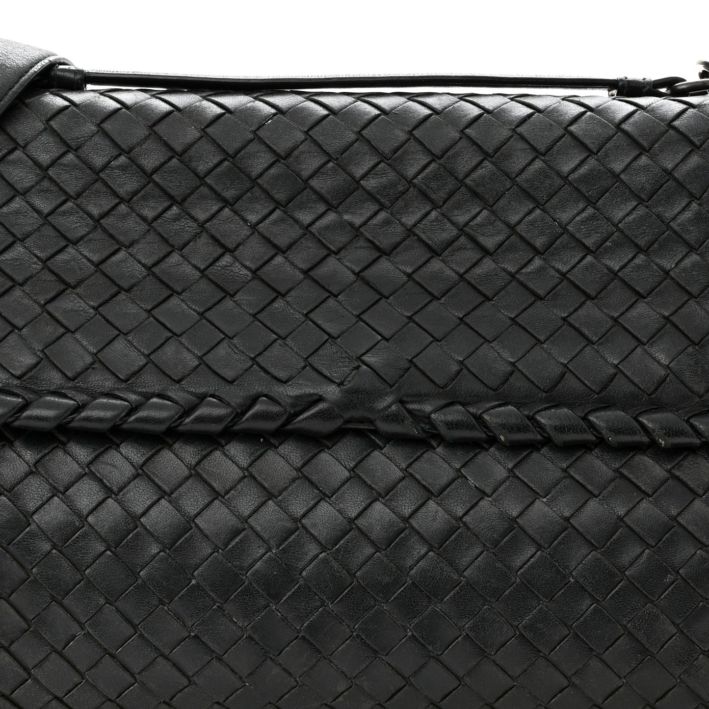 Nappa Intrecciato Medium Olimpia Shoulder Bag Black