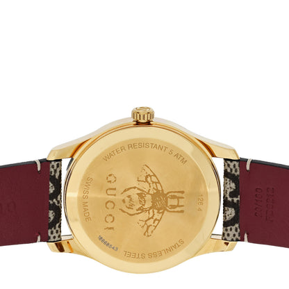 Gucci Stainless Steel Canvas 38mm G-Timeless Supreme GG Blooms Quartz Watch Brown 4 of 4
