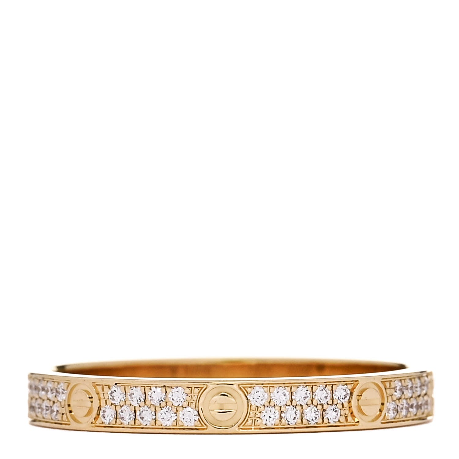 Cartier 18K Yellow Gold Diamond 2.6mm LOVE Paved Band Ring 53 6.5 3 of 4