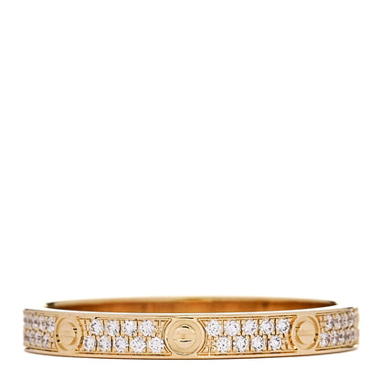 Cartier 18K Yellow Gold Diamond 2.6mm LOVE Paved Band Ring 53 6.5 3 of 4