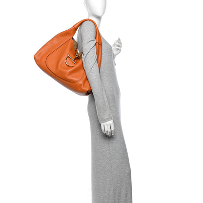 Gucci Grained Calfskin Softbit Maxi Shoulder Bag Orange 2 of 10