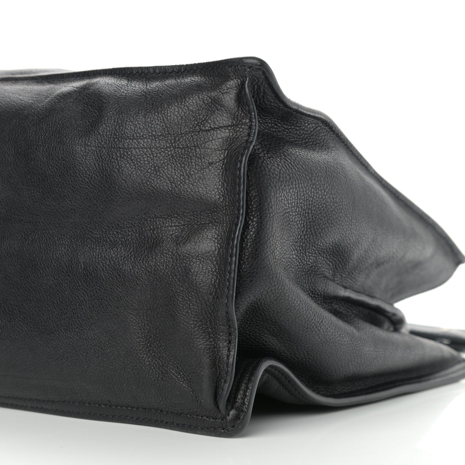 Prada Glace Calfskin Etiquette Shopping Bag Black Astrale 10 of 13