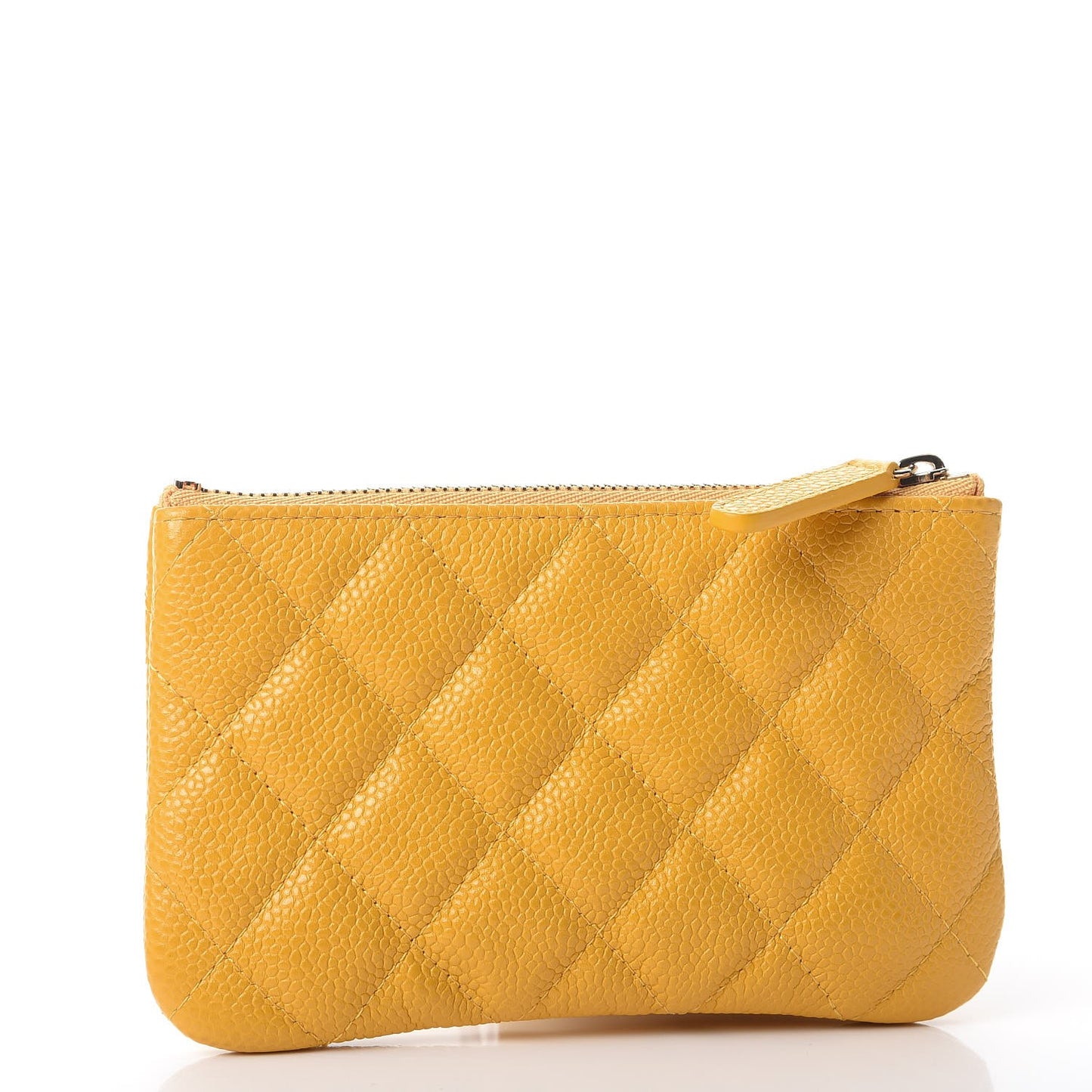 Caviar Quilted Small Cosmetic Case Yellow